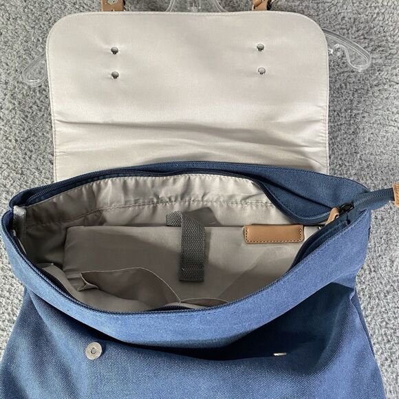 PayPal Pay Later Backpack Blue Canvas Top Load Laptop Travel Office Employee - Picture 7 of 8
